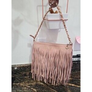 Women's Honey Happy And Bright Blush Braided Strap Shoulder Bag With Fringe